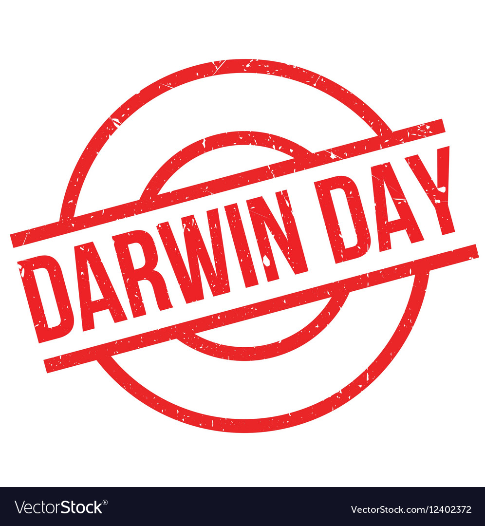 Darwin day rubber stamp Royalty Free Vector Image