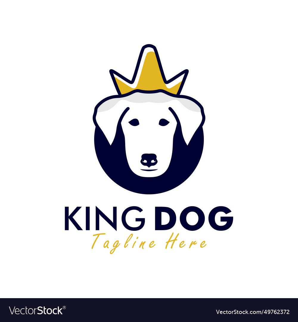 Dog king logo Royalty Free Vector Image - VectorStock