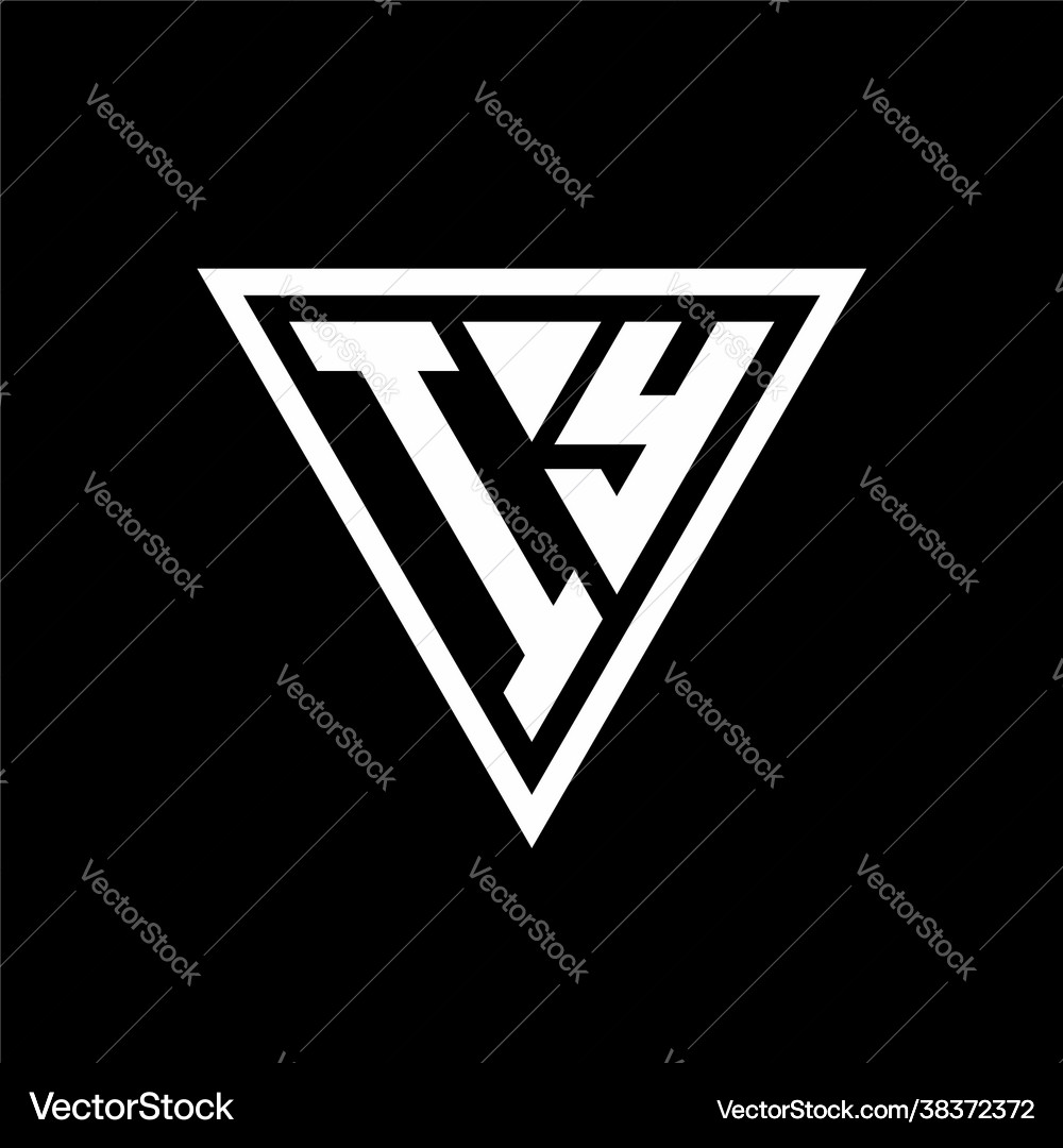 Iy logo monogram with triangle shape designs Vector Image