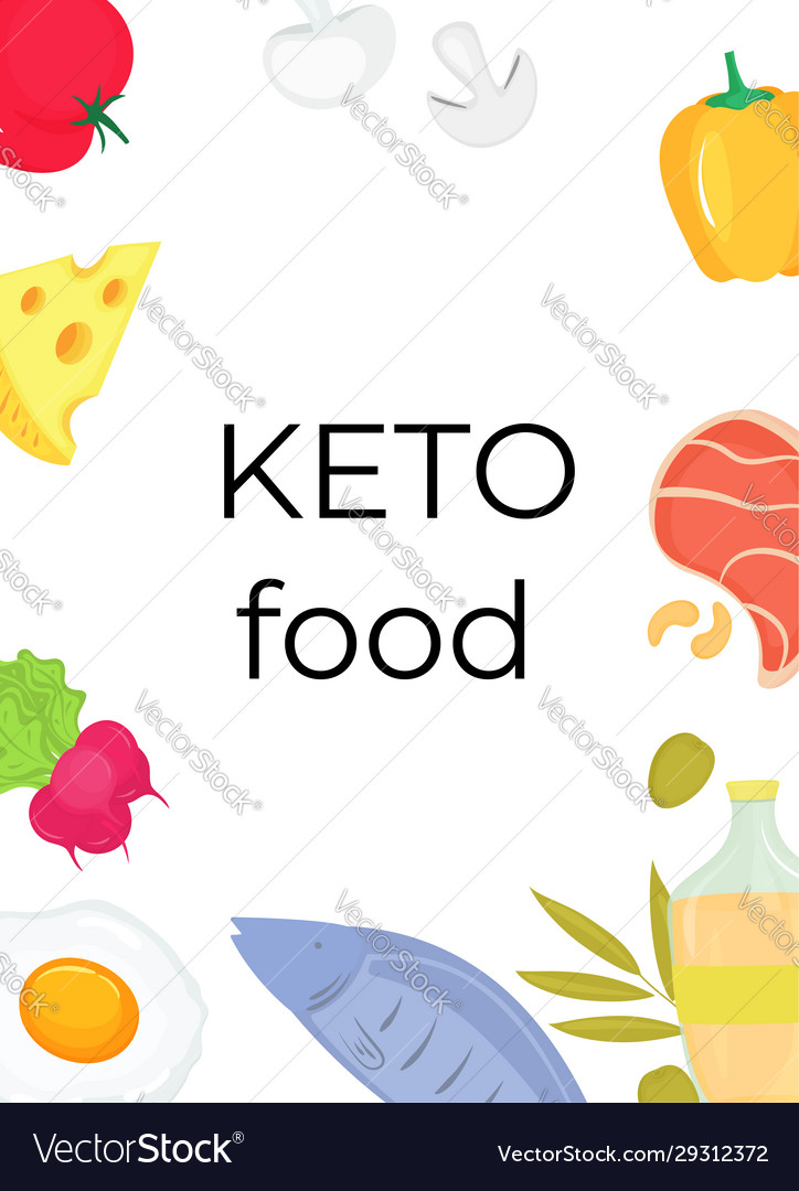 Keto food vertical banner ketogenic diet concept Vector Image