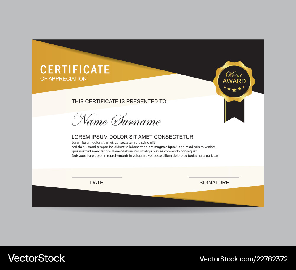 Modern certificate template Royalty Free Vector Image