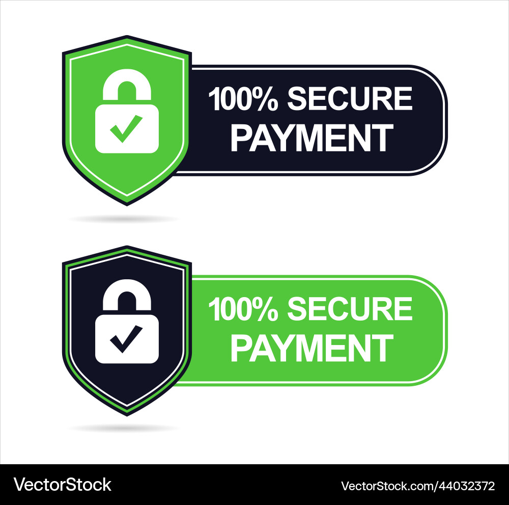 Security shield and the inscription 100 percent Vector Image