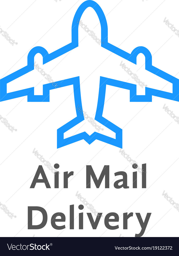 Simple air mail delivery logo on white Royalty Free Vector