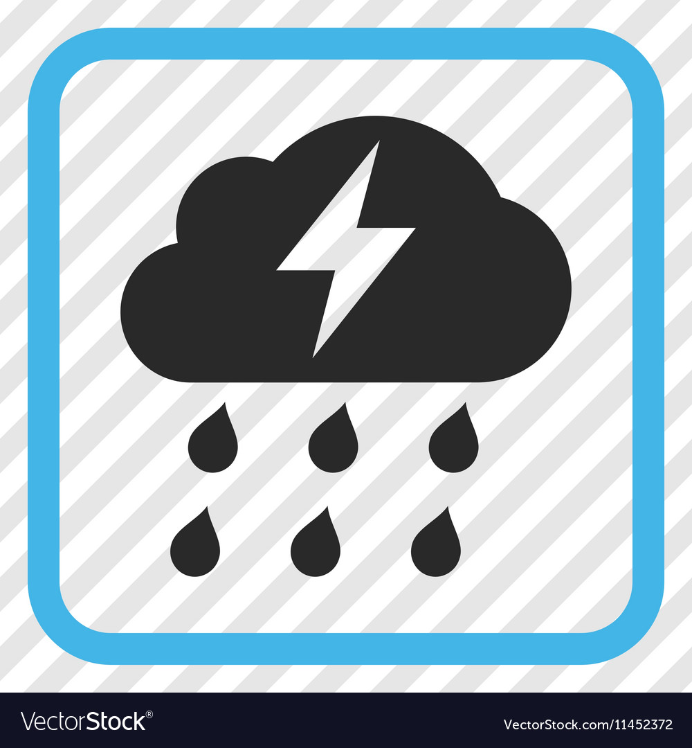 Thunderstorm icon in a frame Royalty Free Vector Image