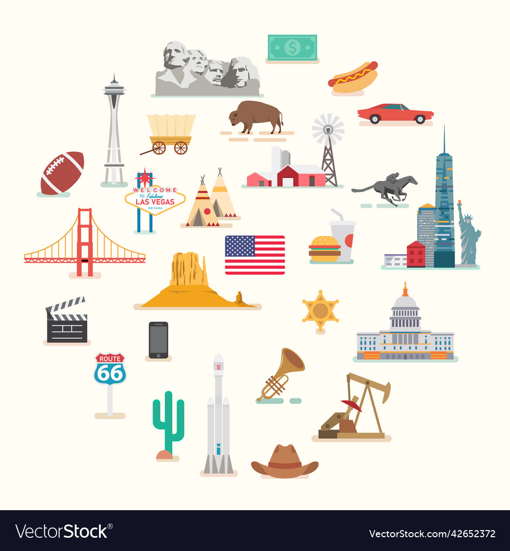 Usa Famous Places And Landmarks Royalty Free Vector Image all-about-the-famous-places-famous-places-in-america
