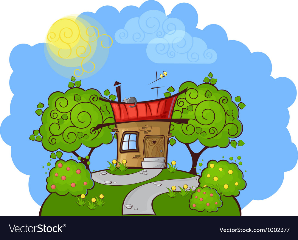 Background cartoon house Royalty Free Vector Image