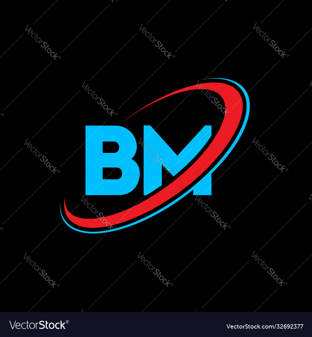 Bm b m letter logo design initial Royalty Free Vector Image