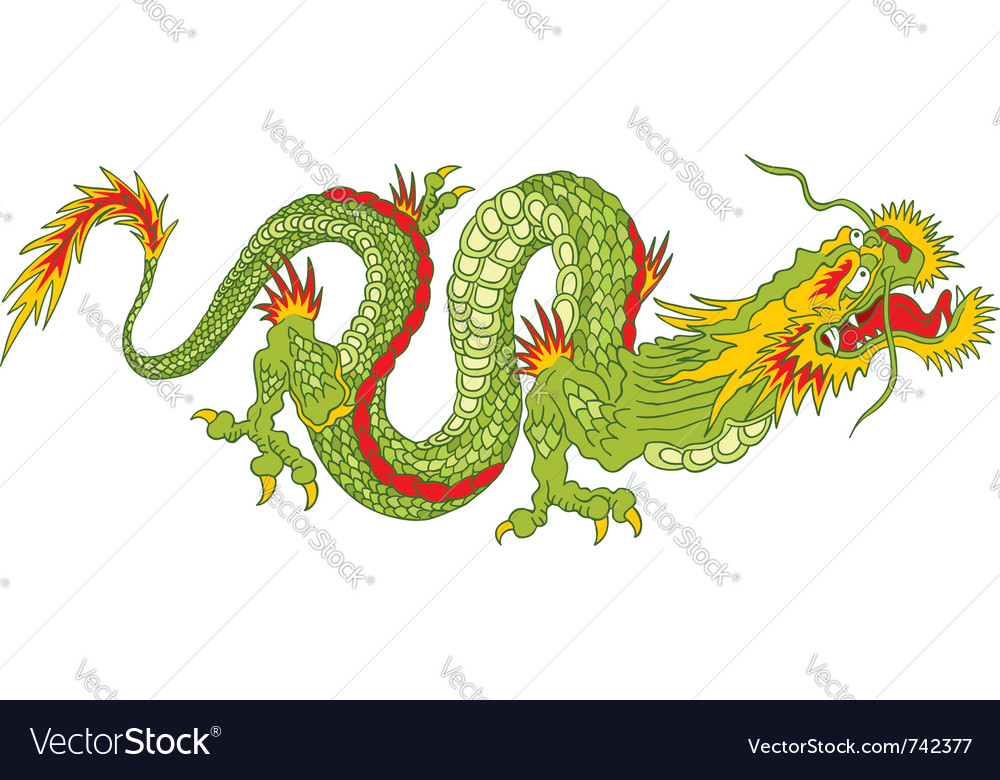 Green dragon Royalty Free Vector Image - VectorStock