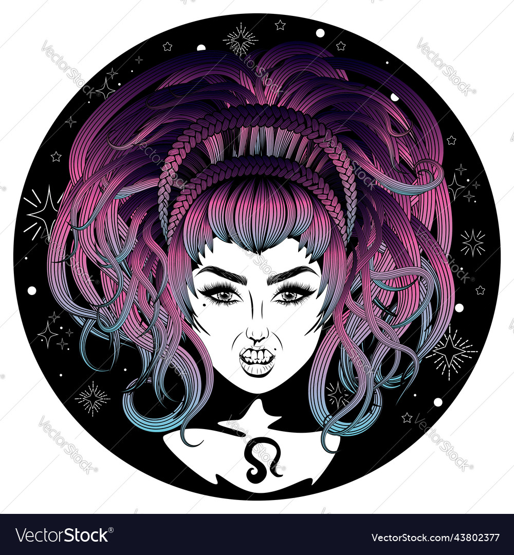 Leo girl avatar Royalty Free Vector Image - VectorStock