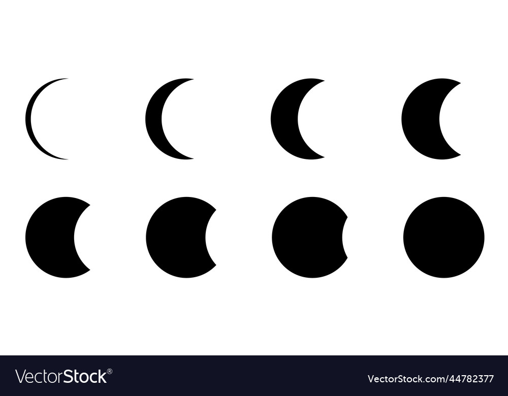 Moon phases astronomy cycle Royalty Free Vector Image