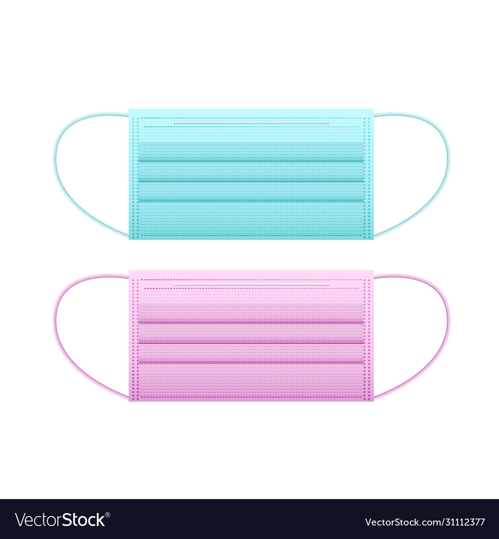 Protective medical face mask breathing Royalty Free Vector