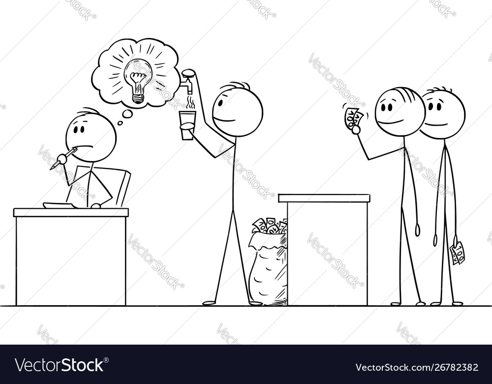 Cartoon creative man or businessman thinking Vector Image