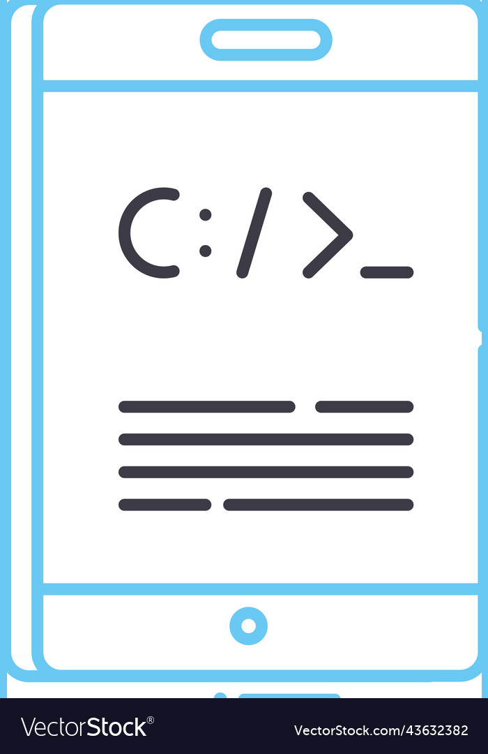 Command line icon outline symbol Royalty Free Vector Image