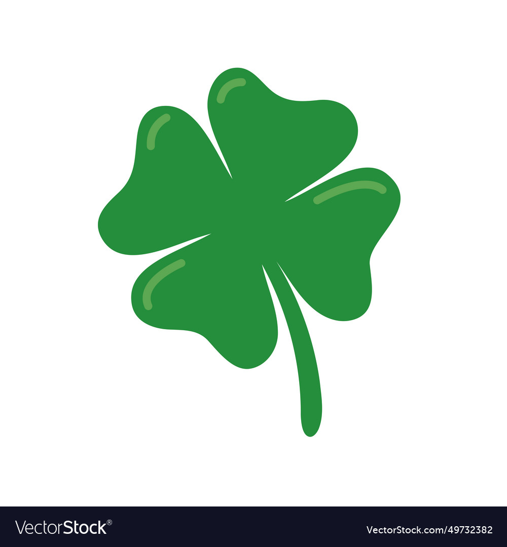 Green Four Leaf Clover Symbol Of Good Luck Vector Image