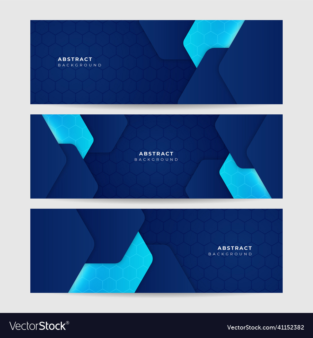 Hexagonal tech dark blue abstract memphis Vector Image