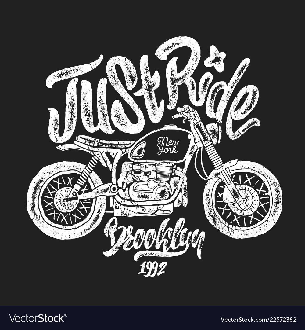 Sketch motorcycle brooklyn t shirt prints Vector Image