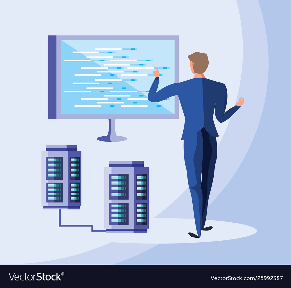 Avatar man and big data design Royalty Free Vector Image image.