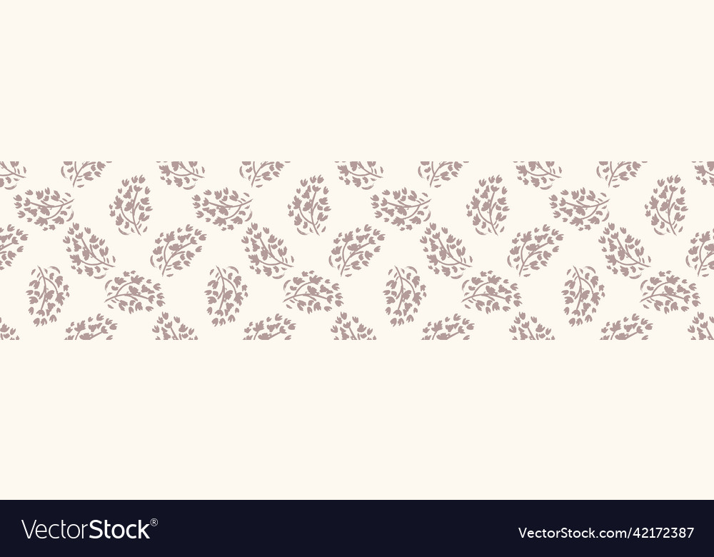 Calm newborn baby minimal foliage seamless border Vector Image