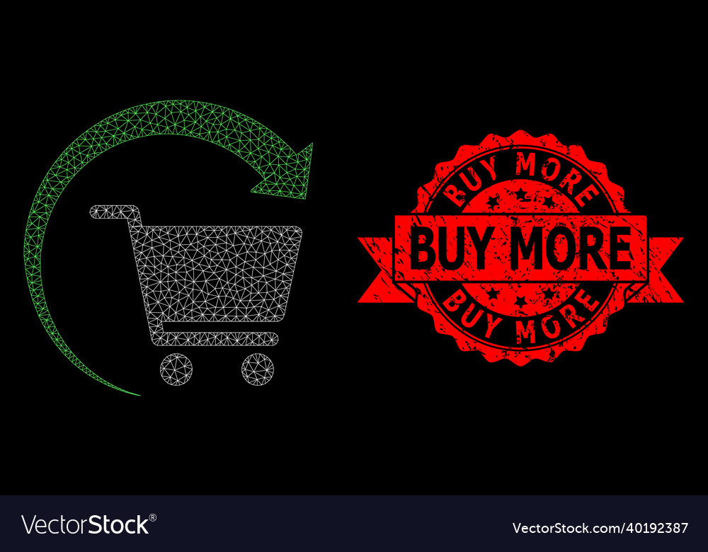 Grunge buy more seal and polygonal mesh repeat Vector Image