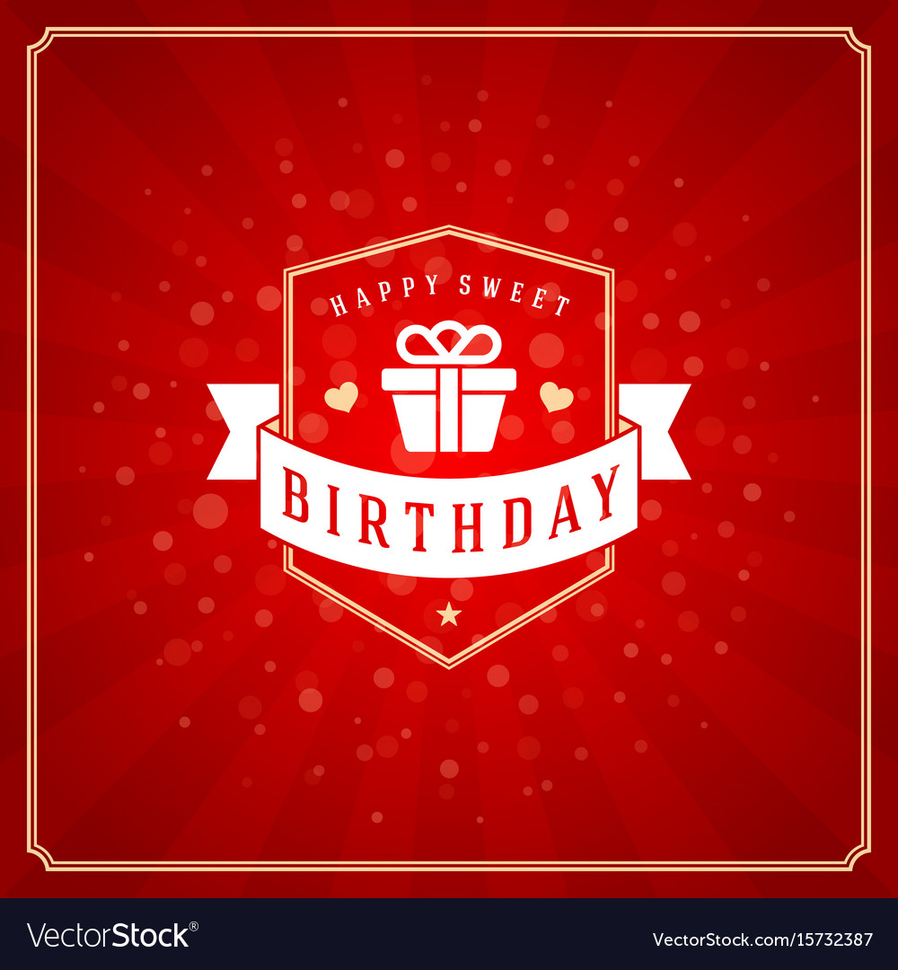 Happy birthday typographic for greeting card Vector Image