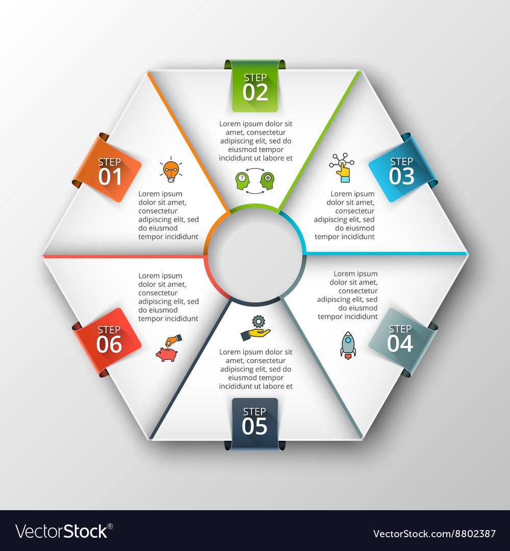 Hexagon infographic Royalty Free Vector Image - VectorStock