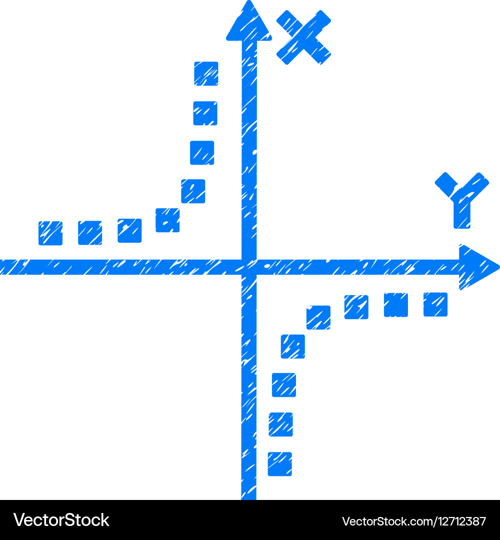 Hyperbola plot grainy texture icon Royalty Free Vector Image