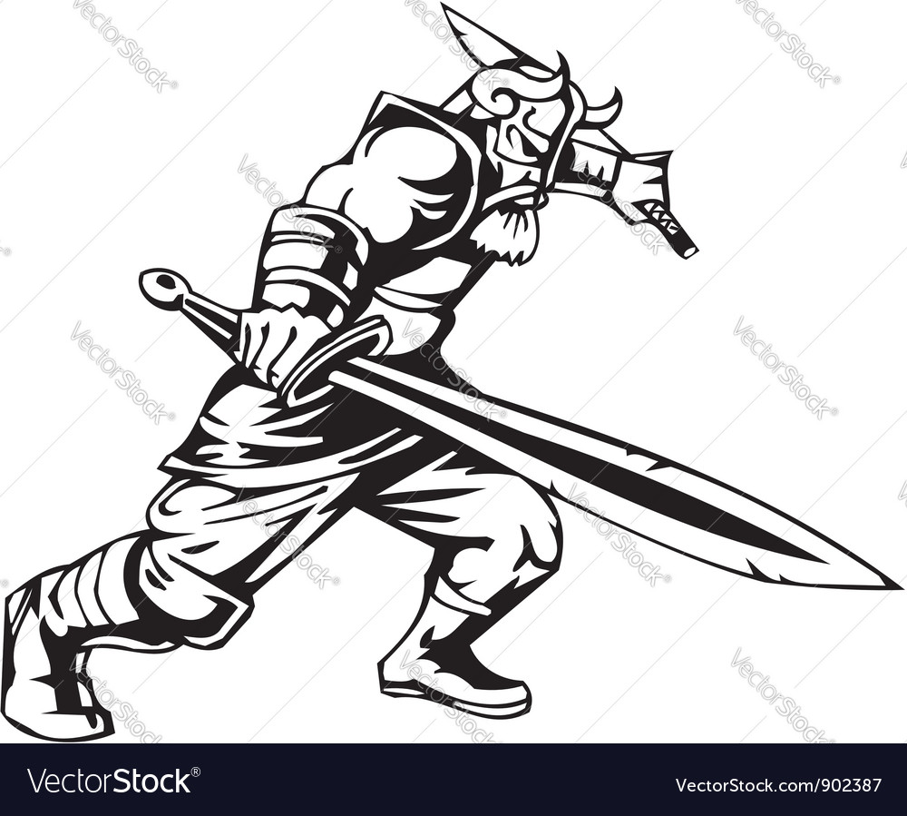 Nordic viking - vinyl-ready Royalty Free Vector Image