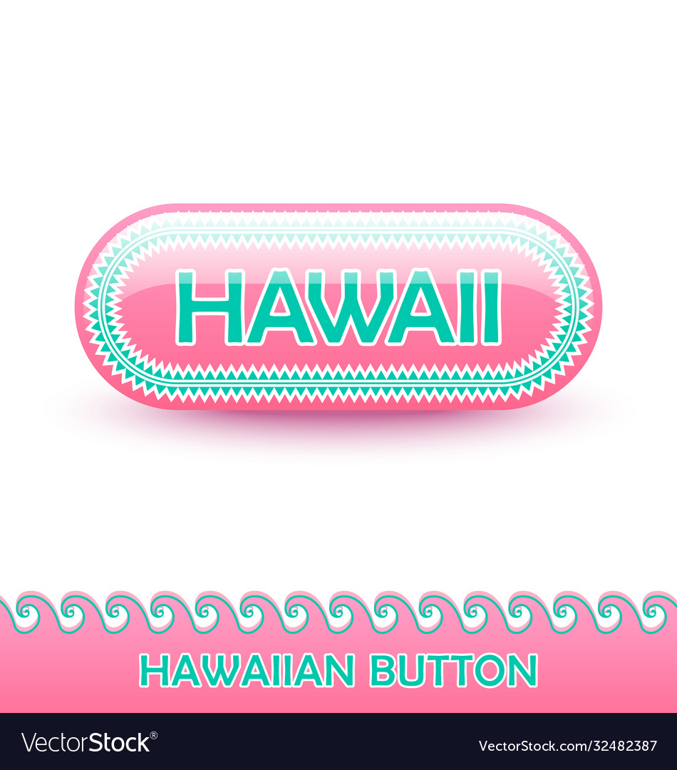 Rounded and glossy hawaiian button Royalty Free Vector Image