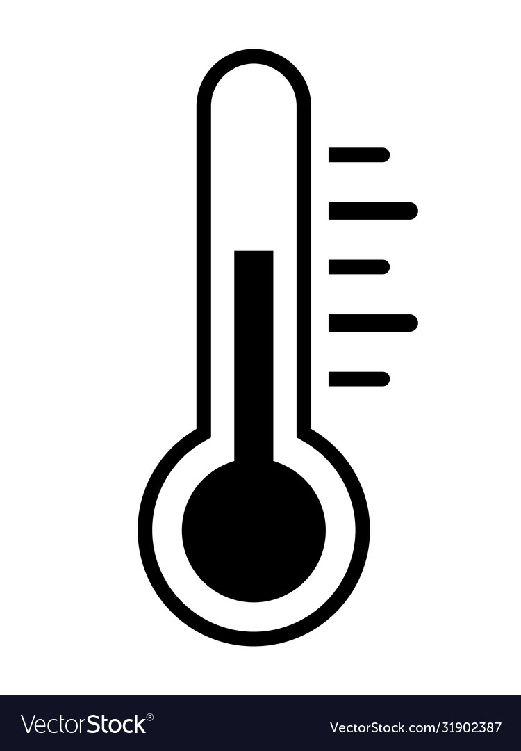 Thermometer temperature icon black isolated on a Vector Image