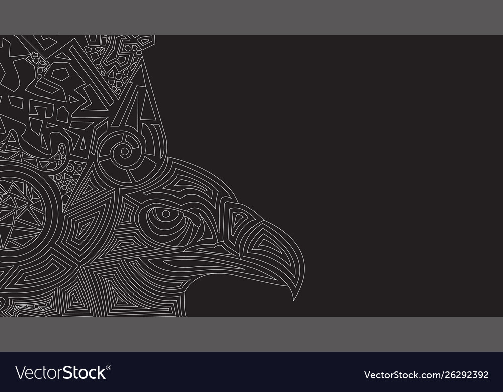 Black background with ethnic pattern and eagle