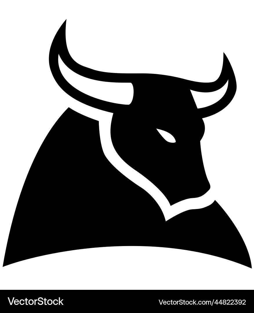 Bull logo in black and white Royalty Free Vector Image