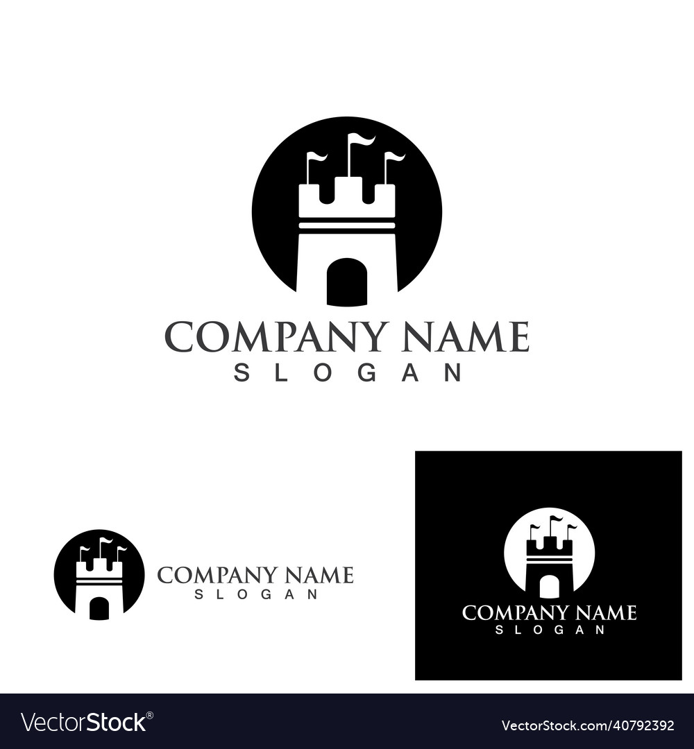 Fortress logo and symbol template Royalty Free Vector Image