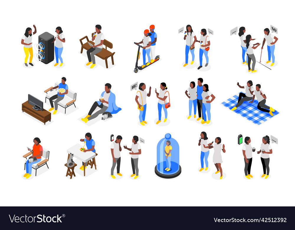 Introvert and extrovert recolor set Royalty Free Vector