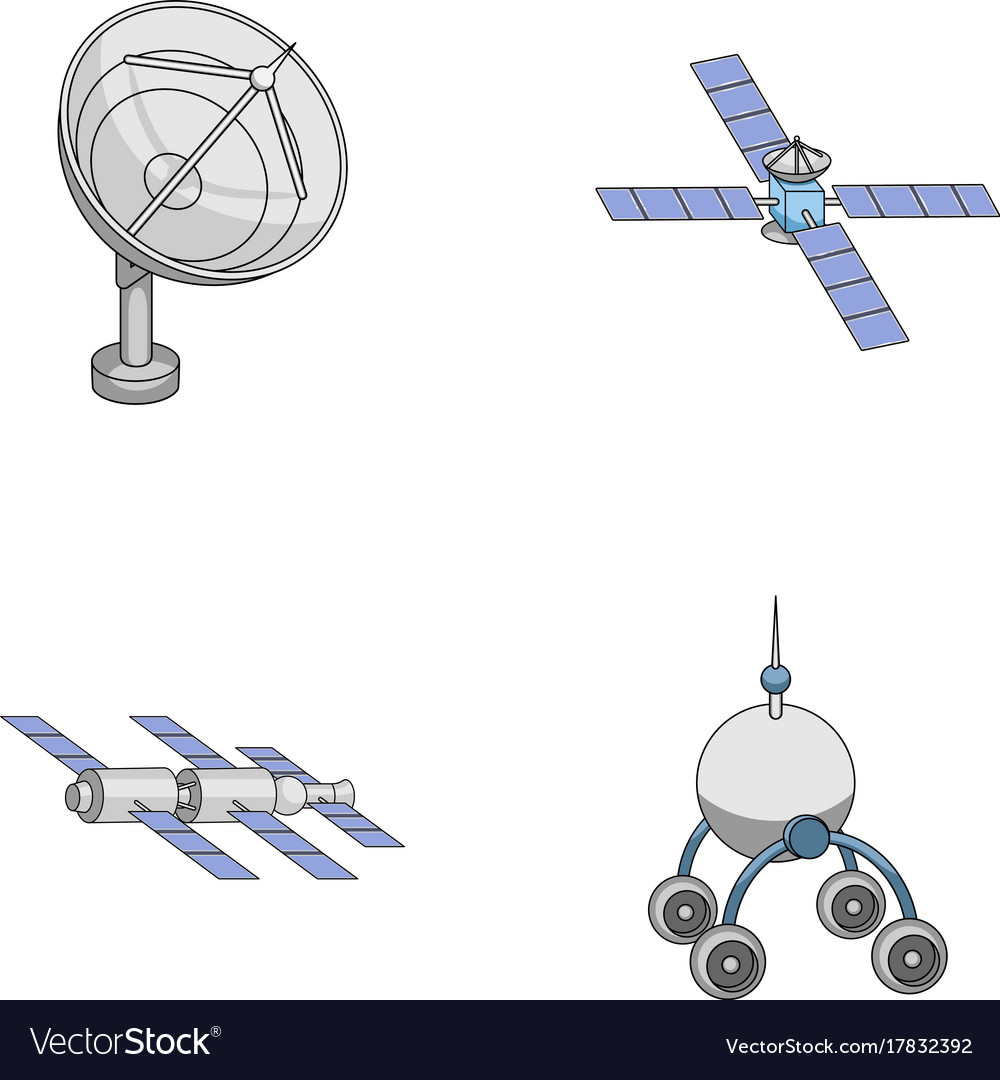 Radio radar docking in space spacecraft lunokhod Vector Image