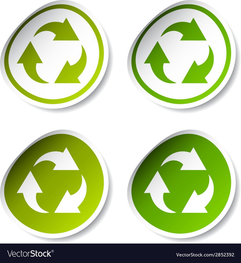 Recycle stickers Royalty Free Vector Image - VectorStock