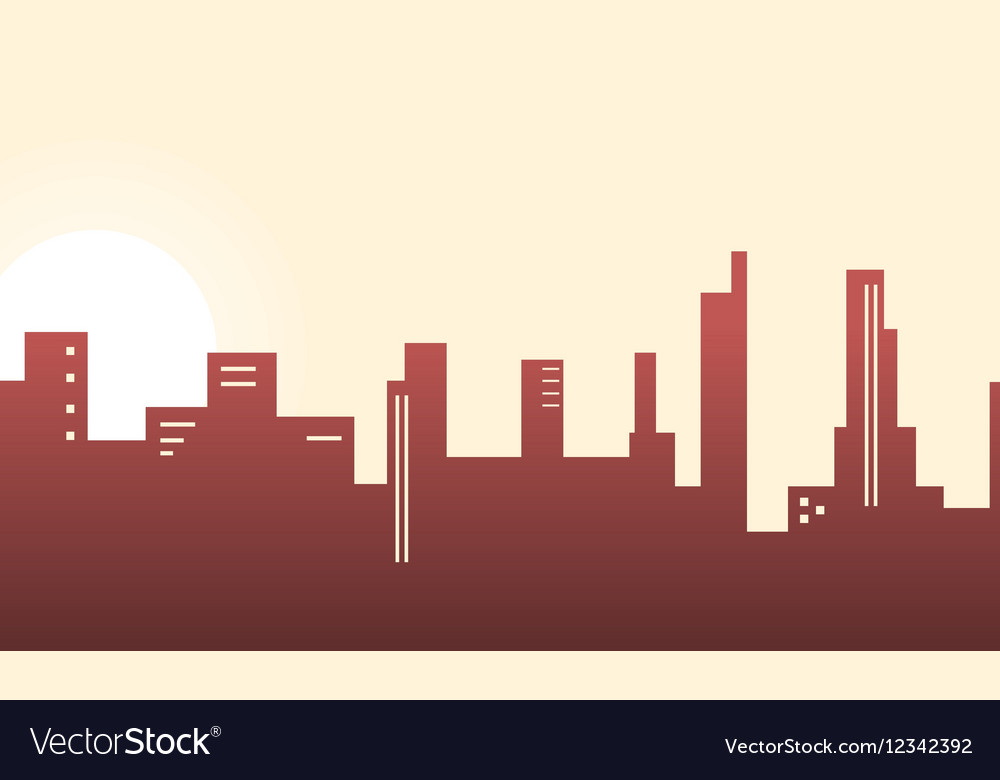 Silhouette of city building lined scenery