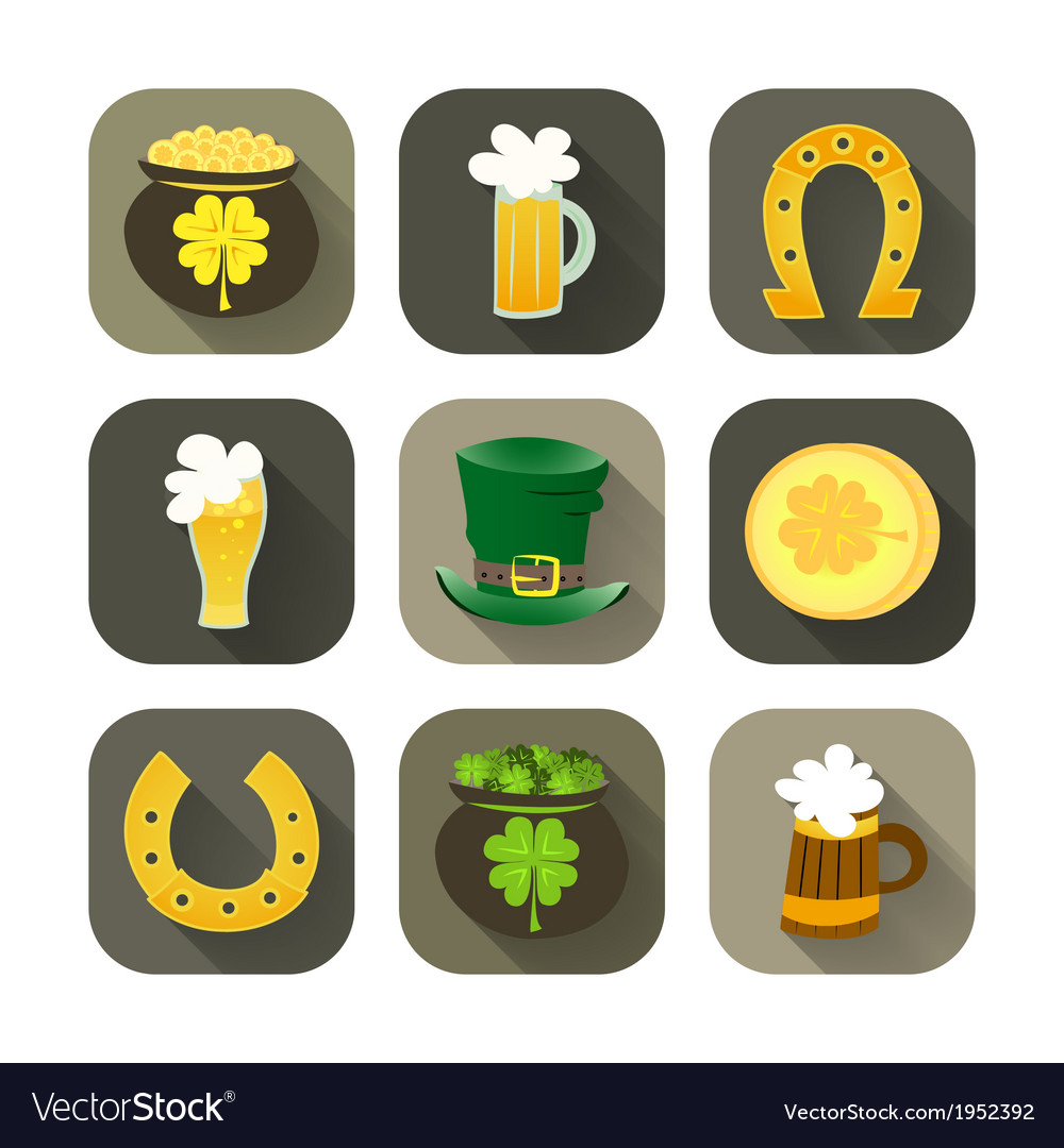 St Patrick Day Icon Set Royalty Free Vector Image