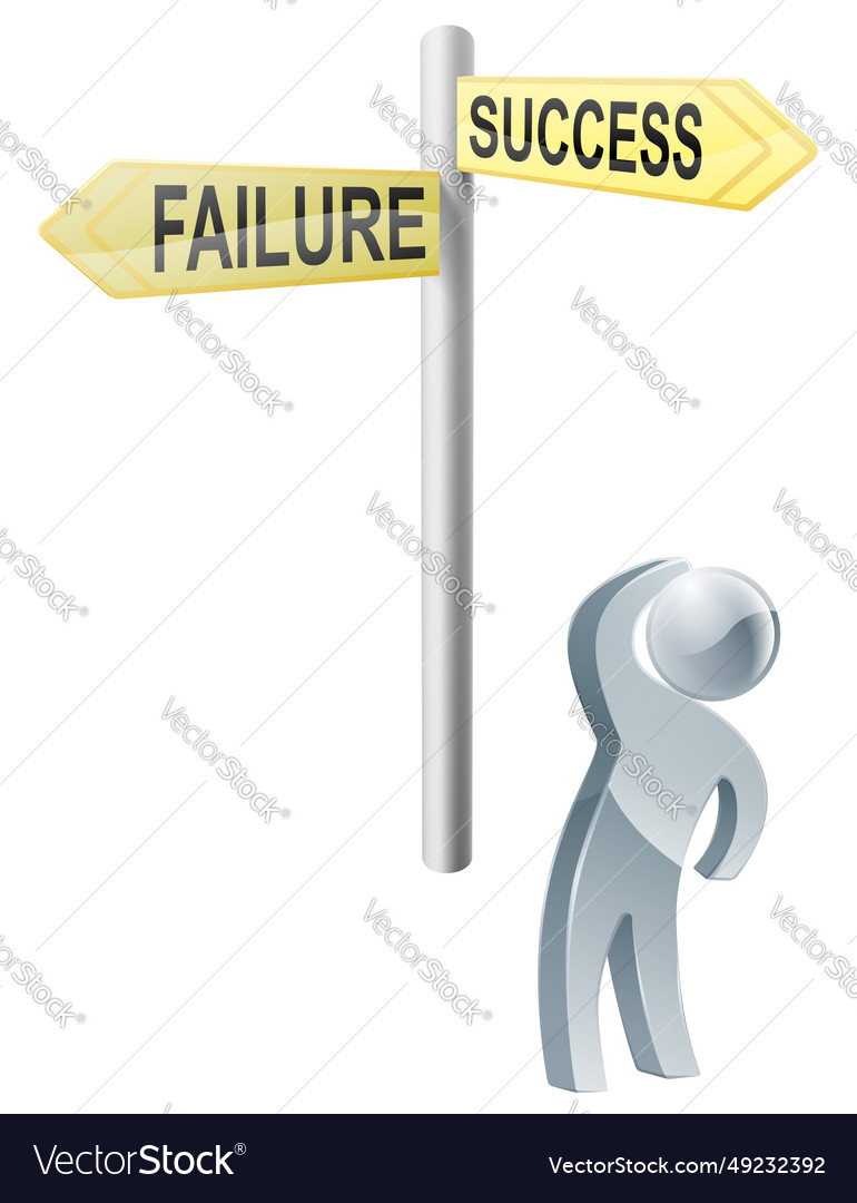 Success or failure choice Royalty Free Vector Image