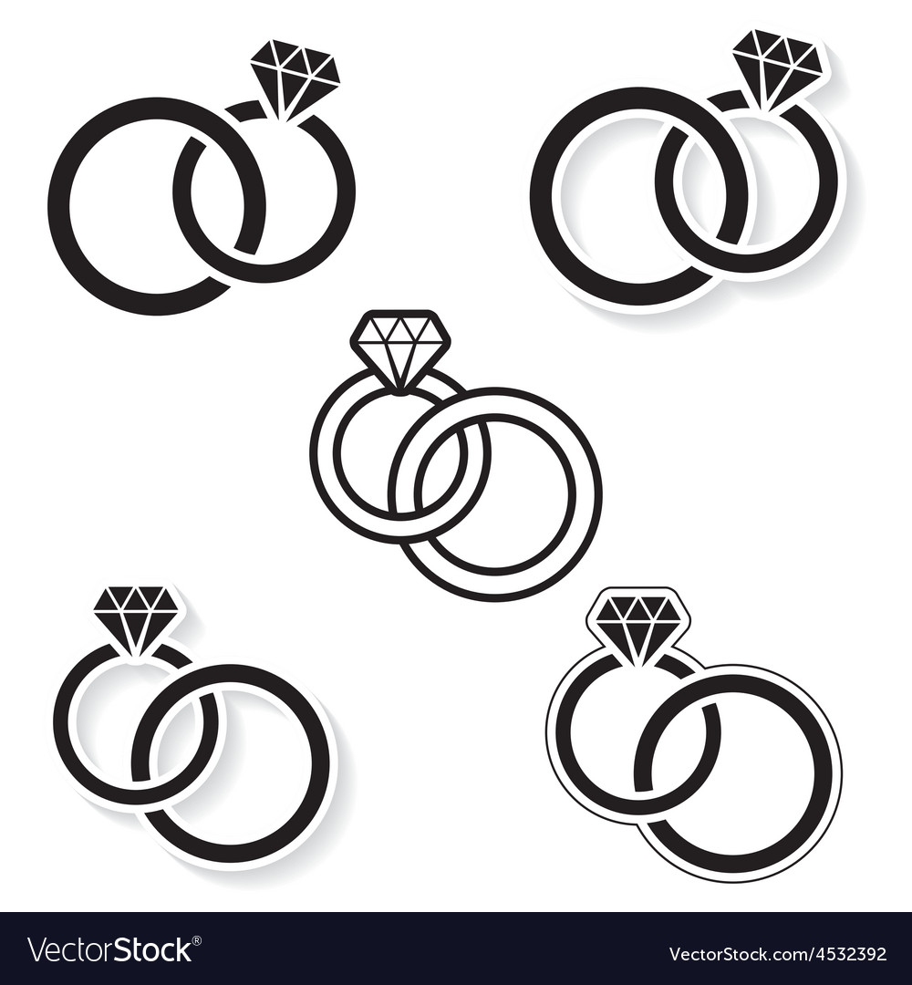 Wedding rings Royalty Free Vector Image - VectorStock