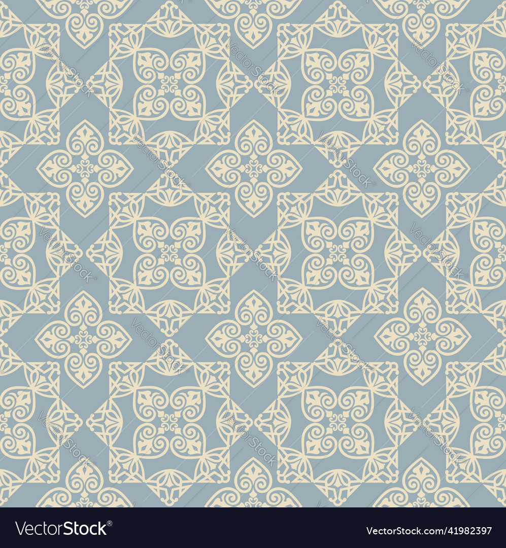 Abstract Seamless Pattern Mosaic Floral Diagonal Vector Image