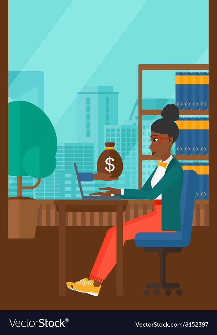 Business woman working in office Royalty Free Vector Image