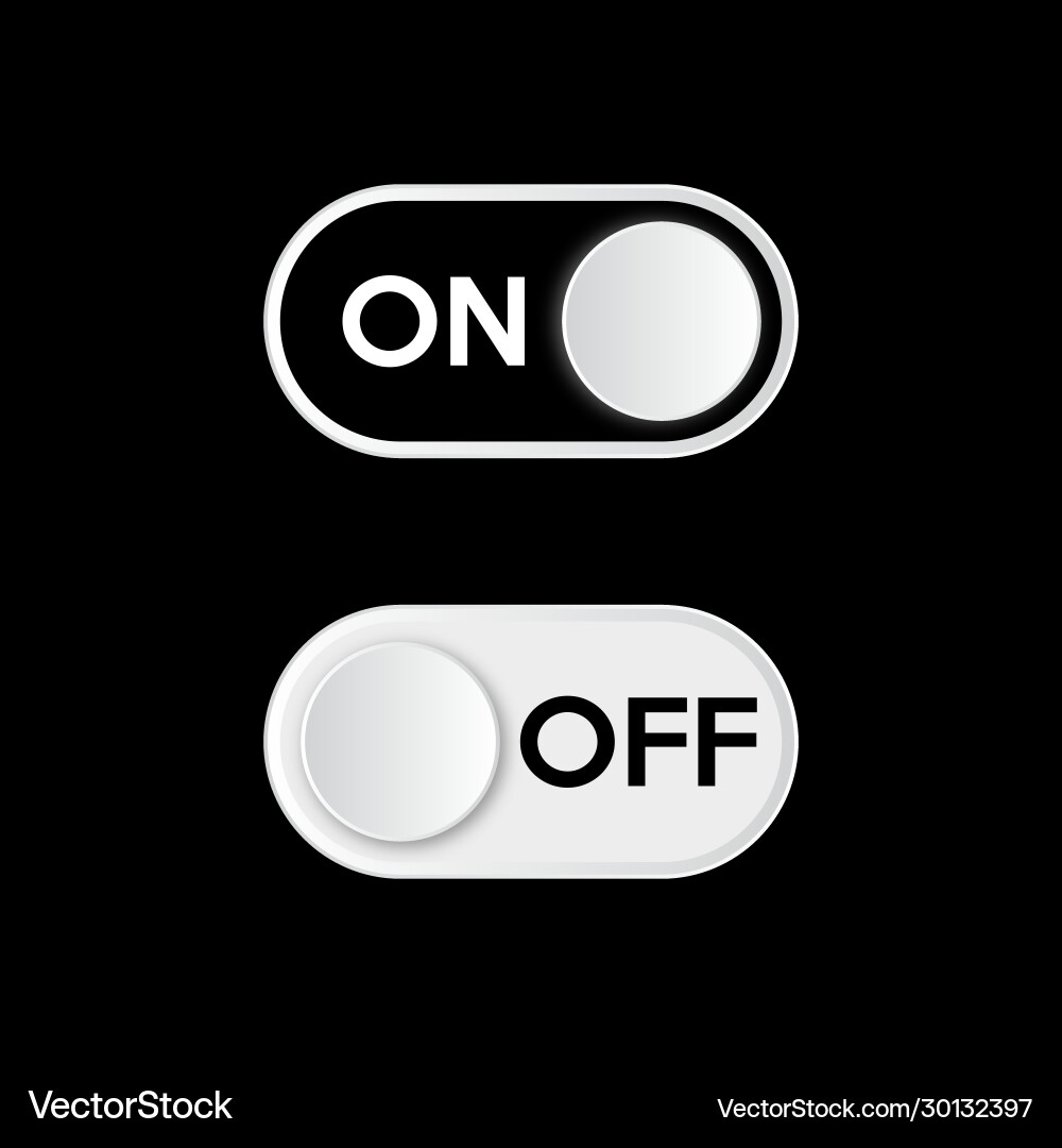 Cool realistic toggle switch onoff Royalty Free Vector Image