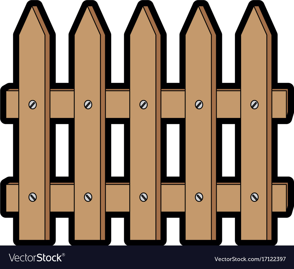 Fence wooden isolated icon Royalty Free Vector Image