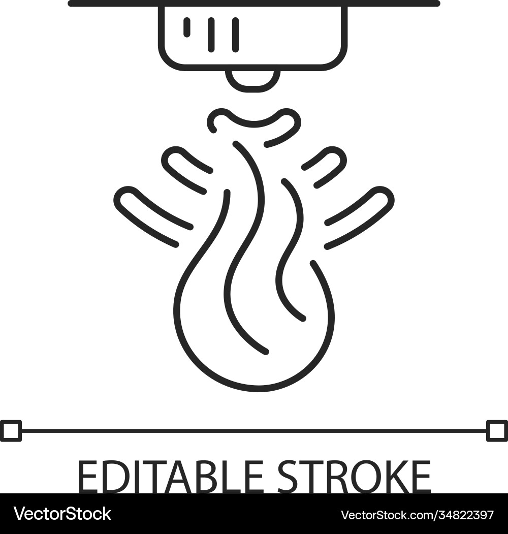 Fire sensor linear icon Royalty Free Vector Image