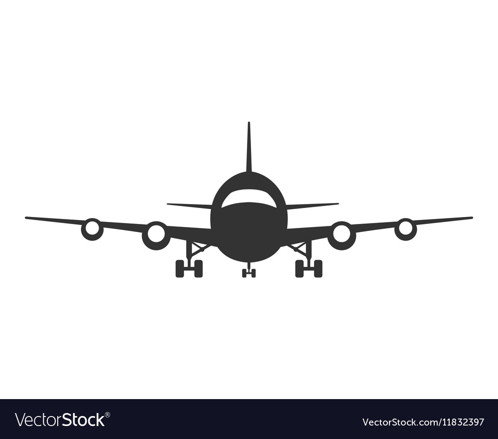 Download Icon of Plane Airplane symbol front view Aircraft Vector Image