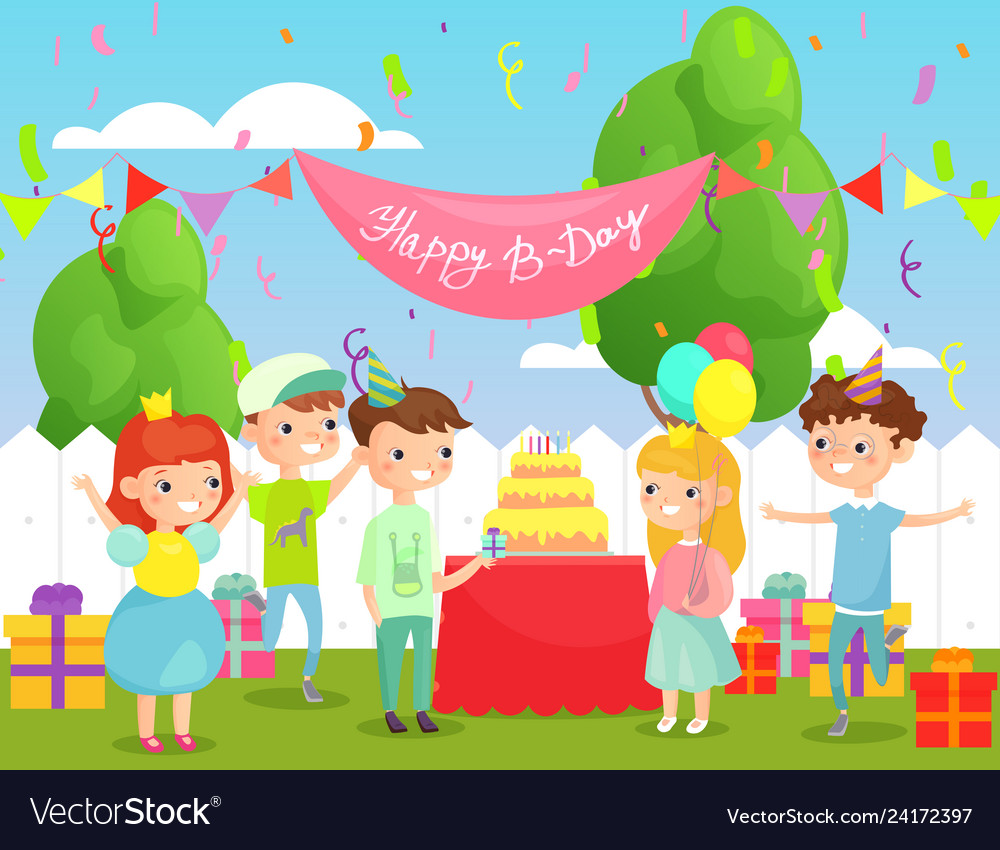 Kids birthday party in the Royalty Free Vector Image