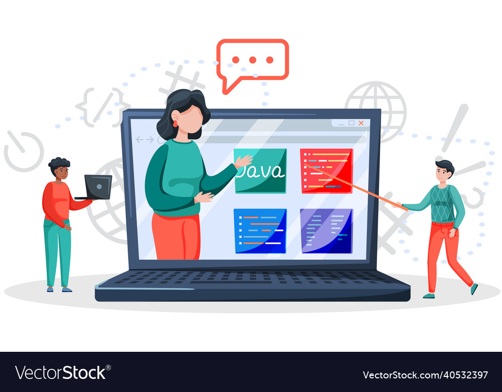 Programming courses online education coding Vector Image