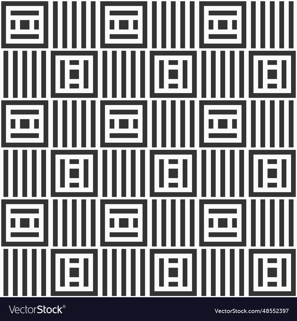 Seamless squares pattern with stripes Royalty Free Vector