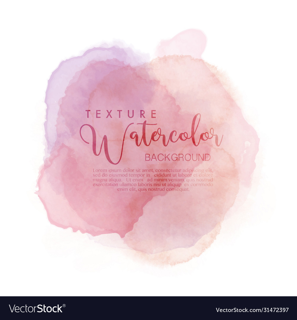 Two tone pink abstract watercolor background Vector Image