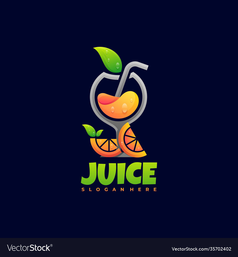 Logo juice gradient colorful style Royalty Free Vector Image